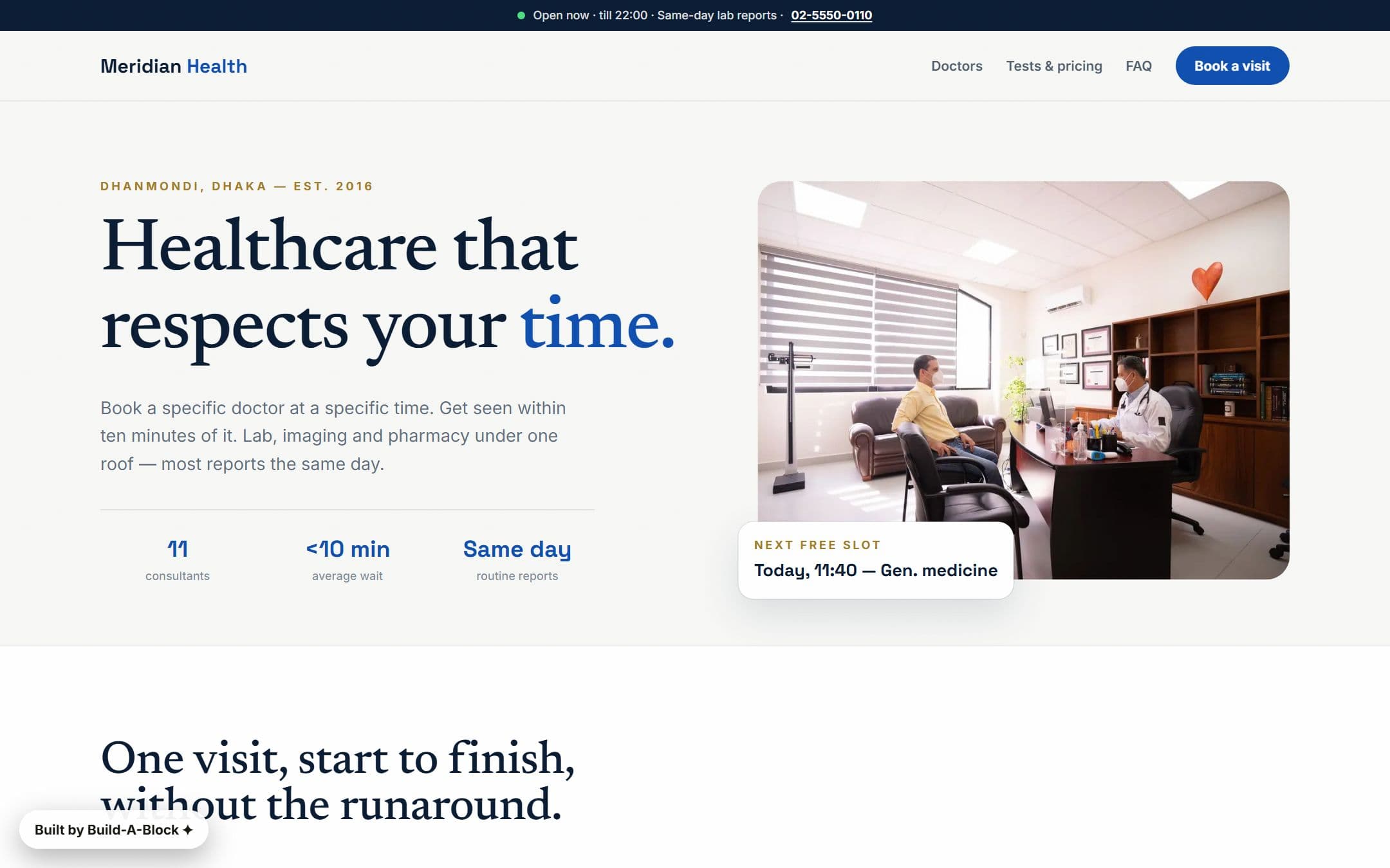 meridian demo homepage