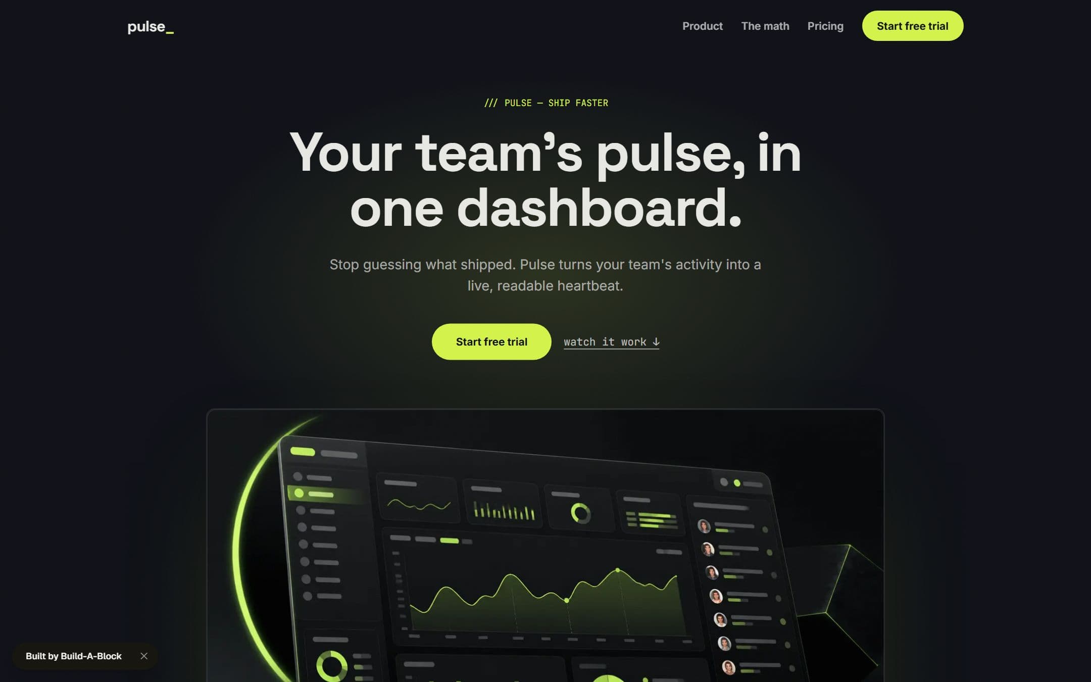 pulse demo homepage