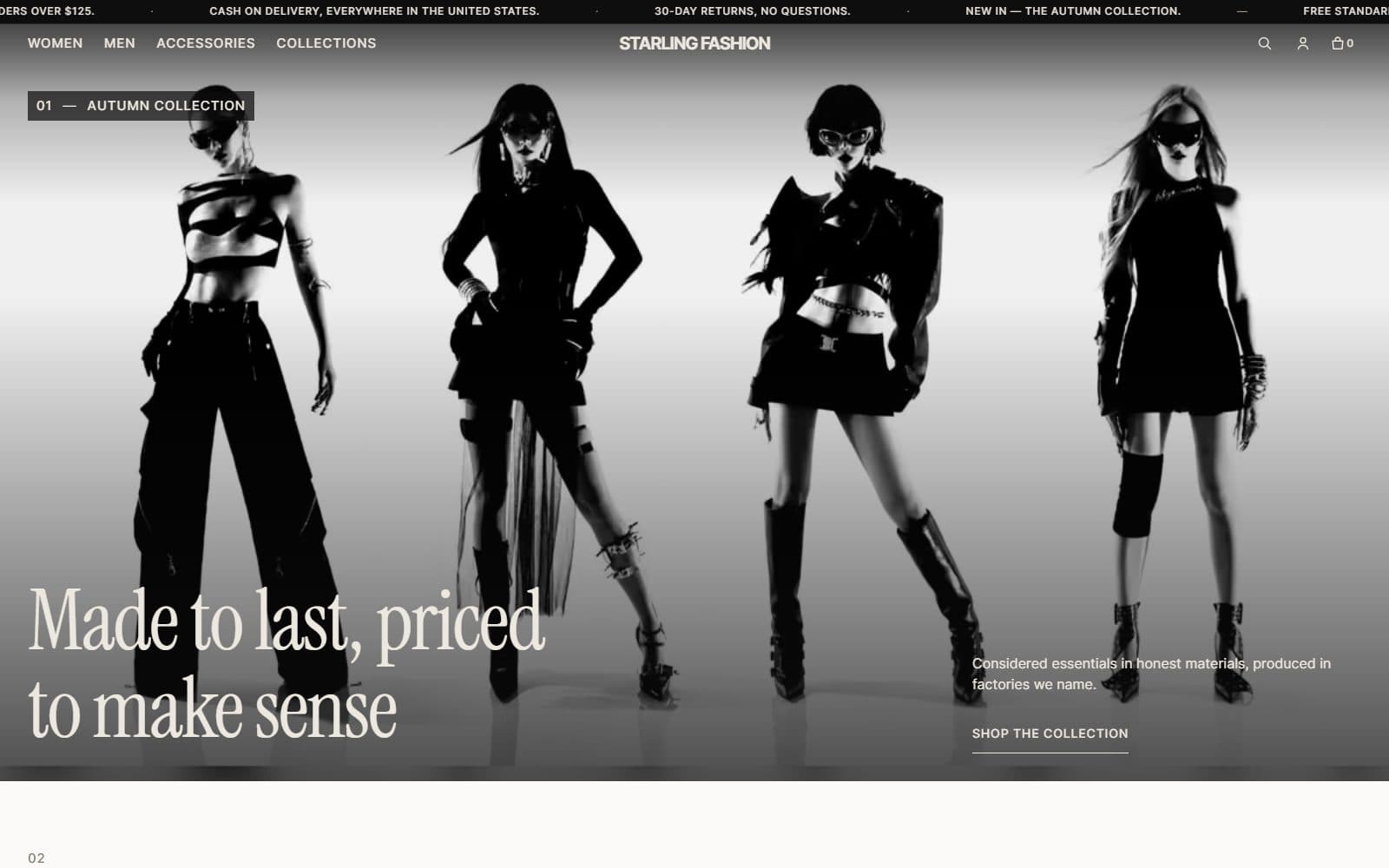 STARLING FASHION homepage